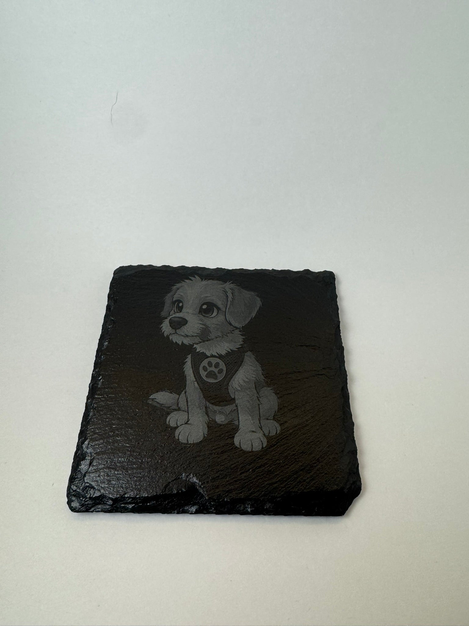 Slate Coaster with Pup