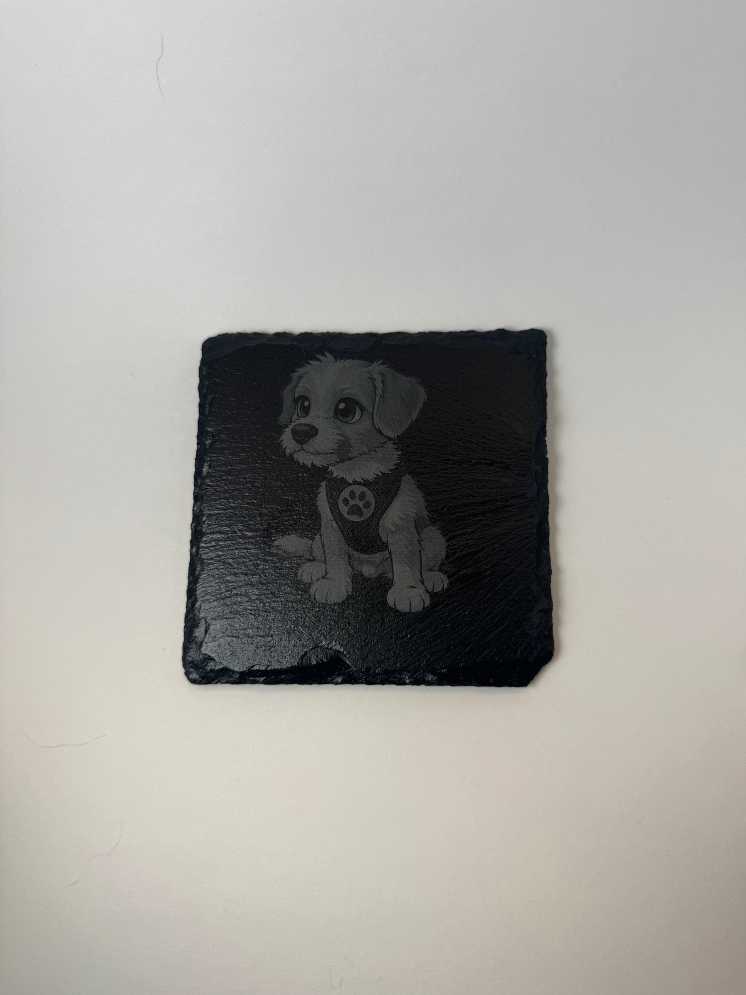 Slate Coaster with Pup