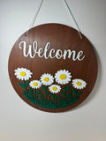 Welcome Daisy Patch Door Sign