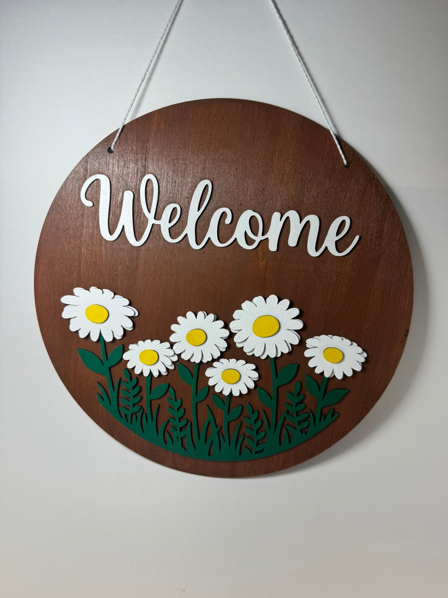 Welcome Daisy Patch Door Sign