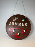 Strawberry  Hello Summer Door Sign