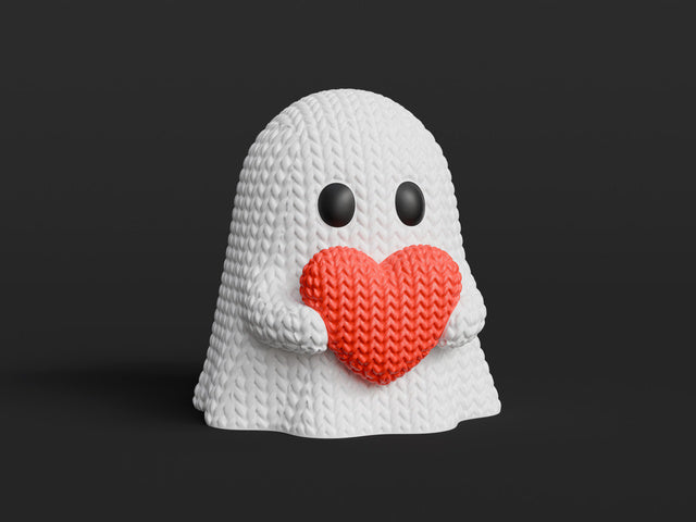 Knitted Heart Ghost