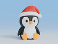 Knitted Penguin with Santa Hat