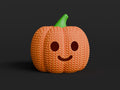 Knitted Pumpkin Jack-O-Lantern