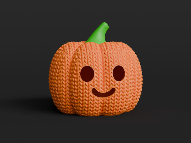 Knitted Pumpkin Jack-O-Lantern