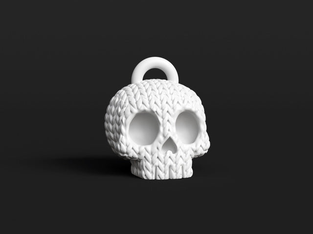 Knitted Skull Keychain
