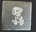 Slate Coaster with Pup