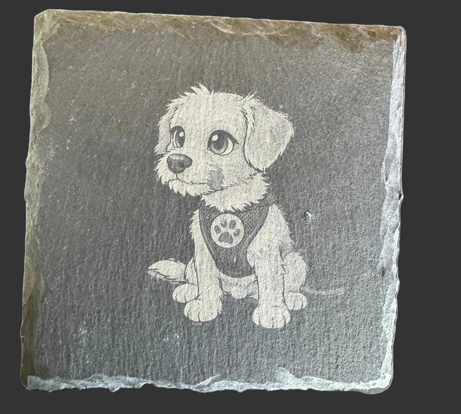 Slate Coaster with Pup